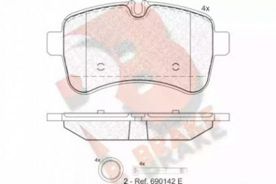 R BRAKE rb1837 -  Комплект тормозных колодок, дисковый тормоз